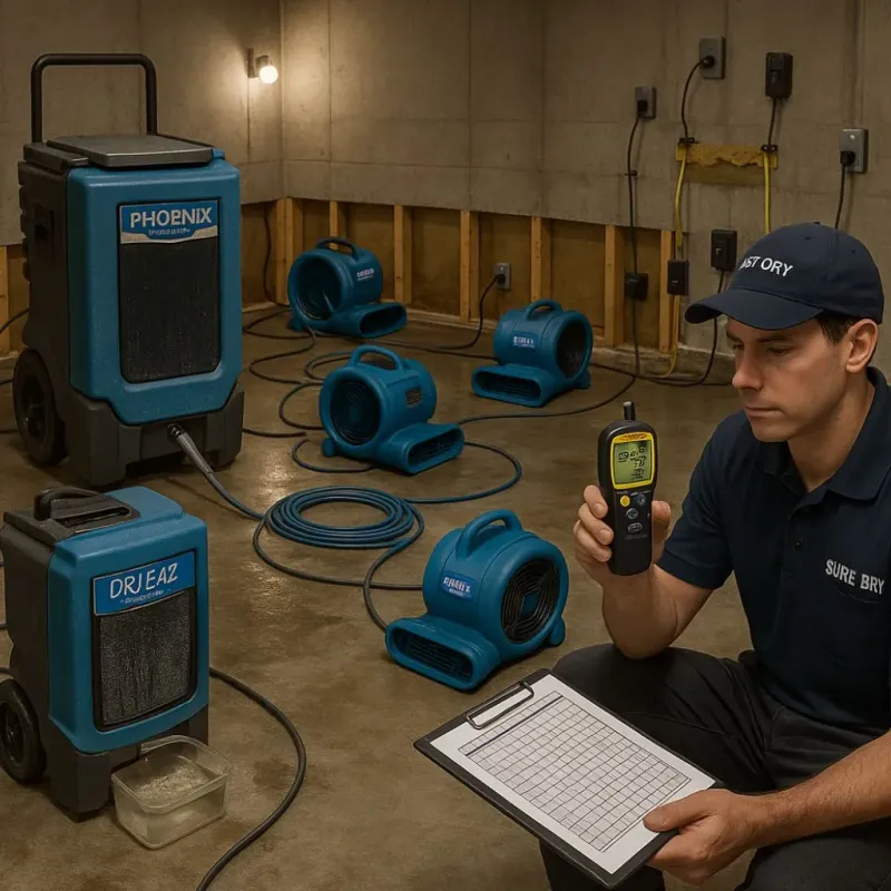 Structural Drying and Dehumidification process in Marrero, LA